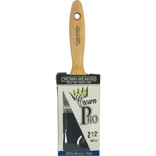 Crown Pro Straight Paint Brush, Bristle, Wood Handle, 2-1/2" Width Superchem Industries