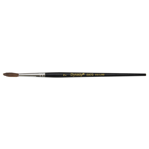 Black Pointed Bristle Artist Brush, 4 mm Brush Width, Camel Hair, Wood Handle Superchem Industries