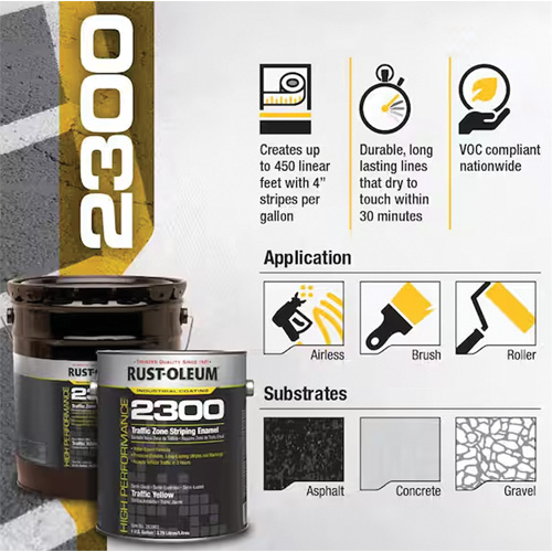 Peinture pour traçage de ligne pour zone de circulation System 2300, Jaune, 5 gal., Gallon Superchem Industries