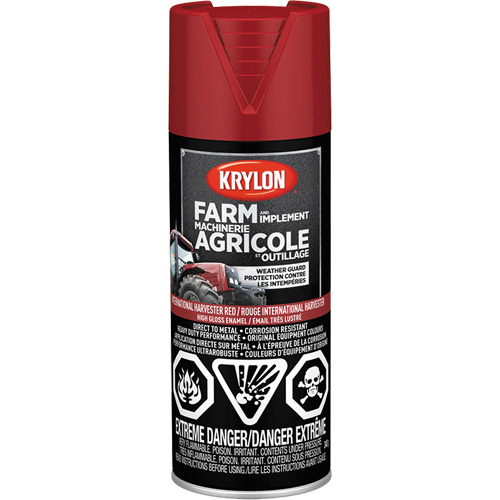 Peinture en a&eacute;rosol pour la ferme et l'&eacute;quipement, Rouge International Harvester, Tr&egrave;s brillant, 340 g, Canette a&eacute;rosol Superchem Industries