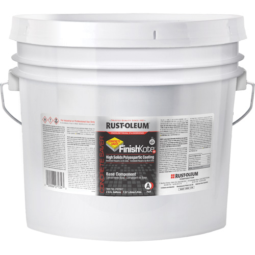 Concrete Saver&reg; FinishKote 80 High Solids Polyaspartic Floor Coating Part A, Pail, Clear/Tint Base Superchem Industries