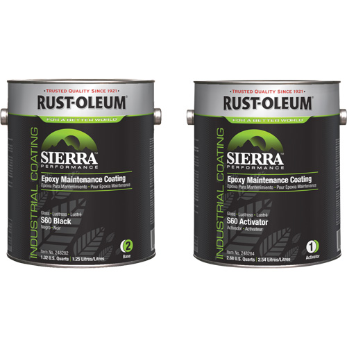 Sierra S60 Water-Based Epoxy Maintenance Coating Kit, Gallon, Black Superchem Industries