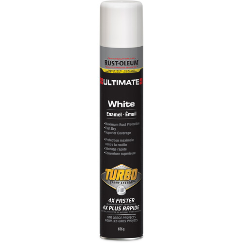 Ultimate Turbo Enamel Spray Paint, White, Gloss, 652 g, Aerosol Can Superchem Industries