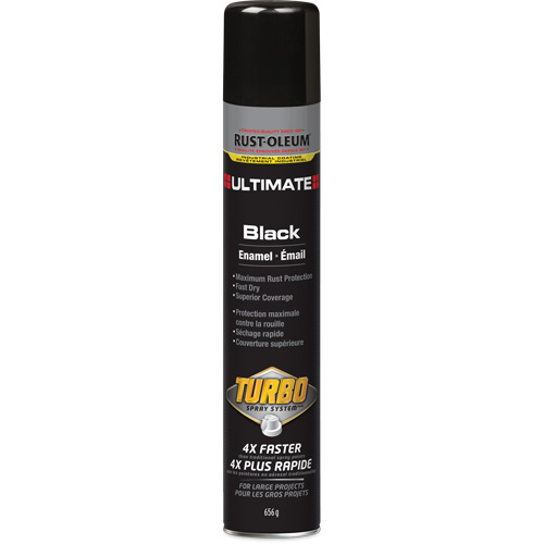 Ultimate Turbo Enamel Spray Paint, Black, Gloss, 652 g, Aerosol Can Superchem Industries