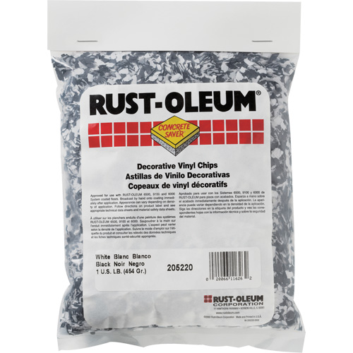 Concrete Saver&reg; Decorative Vinyl Chips, 0.5 kg, Bag, Black/White Blend Superchem Industries