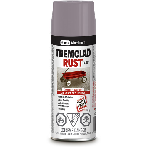 Tremclad&reg; Oil Based Rust Paint, Silver Aluminum, Gloss, Aerosol Can Superchem Industries