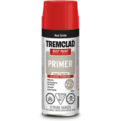 Tremclad&reg; Rust Primer Spray, Red Oxide, Very Flat, Aerosol Can Superchem Industries