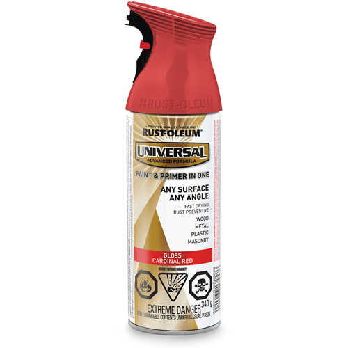 Universal&reg; Enamel Paint & Primer In One, Cardinal Red, Gloss, Aerosol Can Superchem Industries
