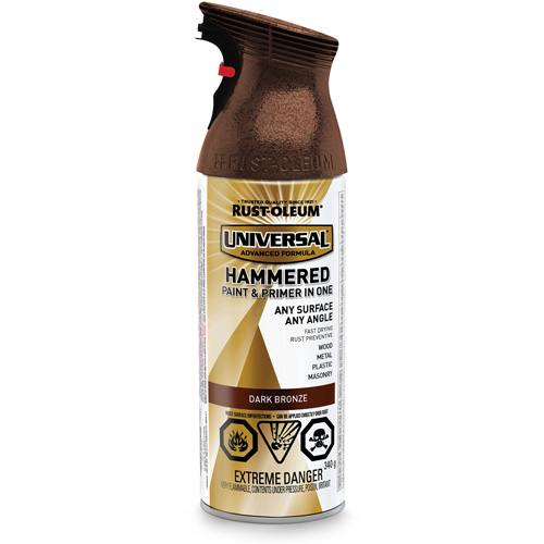 Universal&reg; Paint & Primer In One, Dark Bronze, Hammered, Aerosol Can Superchem Industries