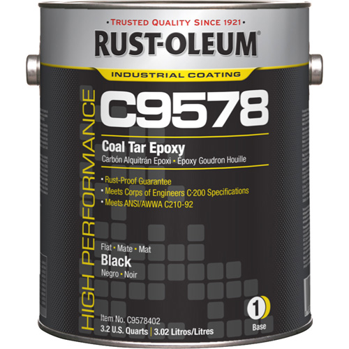 Composant de base pour rev&ecirc;tement &eacute;poxydique &agrave; base de goudron de houille et &agrave; haute teneur en solides du syst&egrave;me C9578, Noir, Gallon Superchem Industries