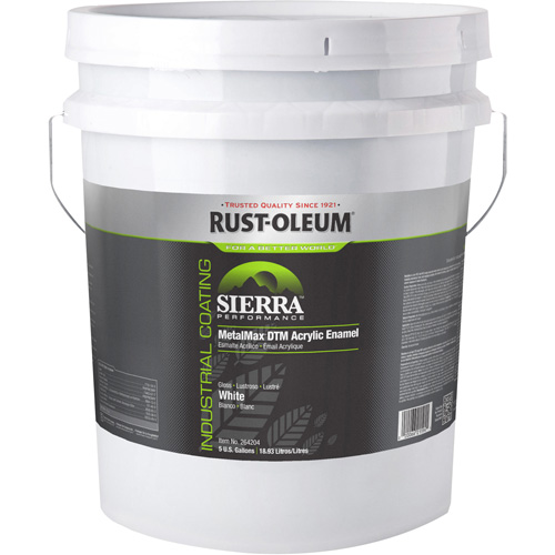 Sierra Performance MetalMax&reg; Plus DTM Acrylic Enamel, 5 gal., Pail, White Superchem Industries
