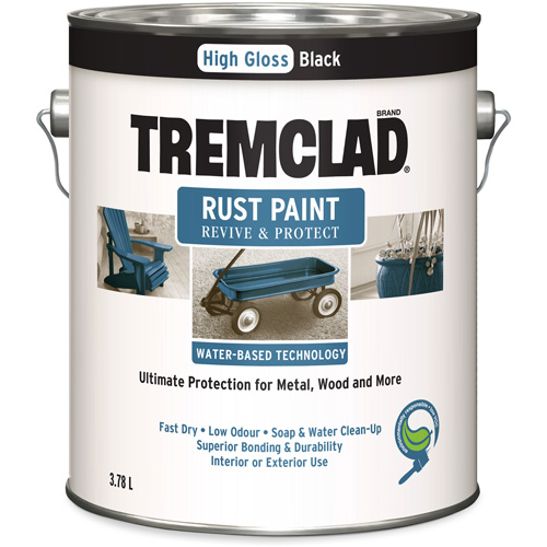 Tremclad&reg; Water-Based Rust Paint, 3.78 L, Gallon, Black Superchem Industries