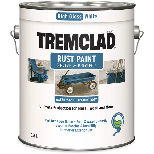 Tremclad&reg; Water-Based Rust Paint, 3.78 L, Gallon, White Superchem Industries