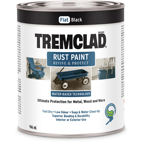 Peinture antirouille &agrave; base d'eau Tremclad, 946 ml, Canette, Noir Superchem Industries