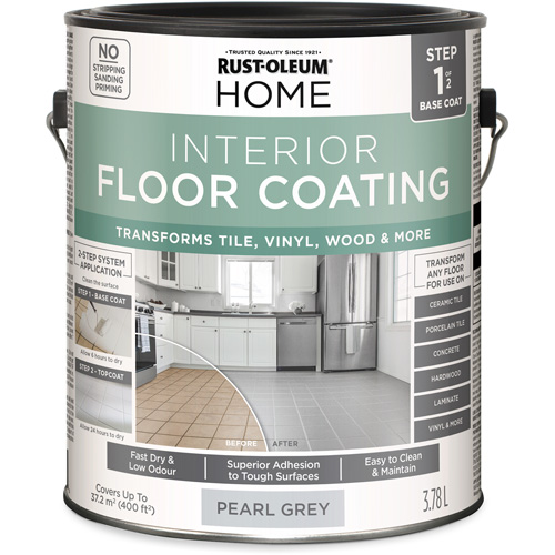 Couche de fond pour syst&egrave;me de rev&ecirc;tement de plancher int&eacute;rieur &agrave; la maison, 3,78 L, &agrave; l'eau, Tr&egrave;s mat, Gris Superchem Industries