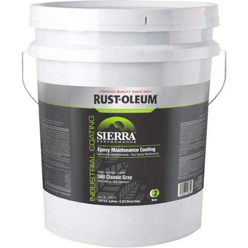 Composant de base pour rev&ecirc;tement de plancher Sierra Performance S40, 5 gal., &agrave; l'eau, Tr&egrave;s brillant, Gris Superchem Industries