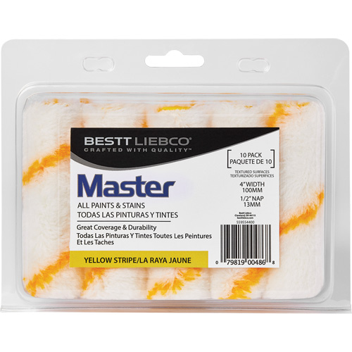 Master Yellow Stripe Mini Roller, 13 mm (1/2") Nap, 101.6 mm (4") L Superchem Industries