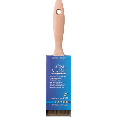One Coat 100% Trim & Wall Brush, Polyester, Wood Handle, 2" Width Superchem Industries