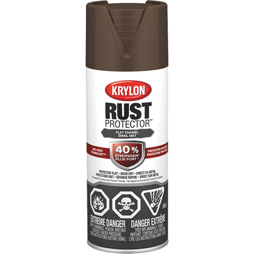 Rust Protector&reg; Enamel Paint, Leather Brown, Very Flat, 12 oz., Aerosol Can Superchem Industries