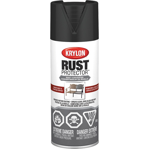 Rust Protector&reg; Rust Converter Primer, Black Primer, Very Flat, 12 oz., Aerosol Can Superchem Industries