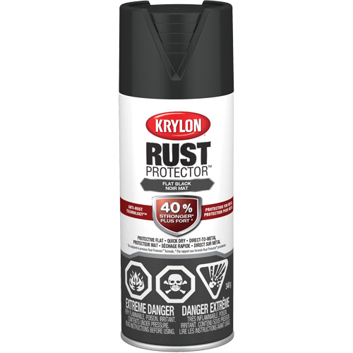 Peinture &agrave; &eacute;mail Rust Protector, Noir, Tr&egrave;s mat, 12 oz, Canette a&eacute;rosol Superchem Industries