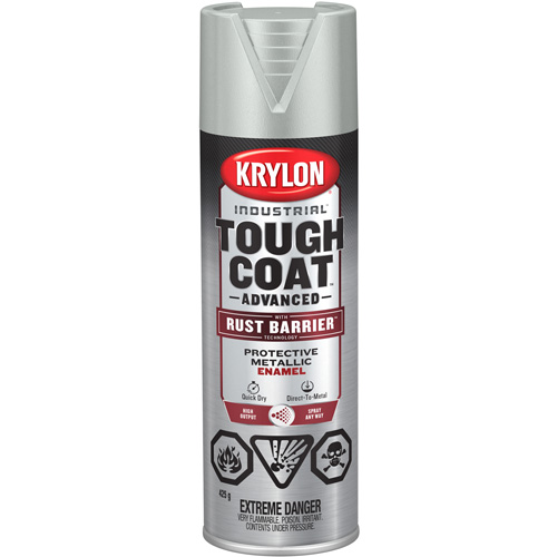 Tough Coat&reg; Advanced Paint with Rust Barrier Technology, Aluminum, Metallic, 425 g, Aerosol Can Superchem Industries
