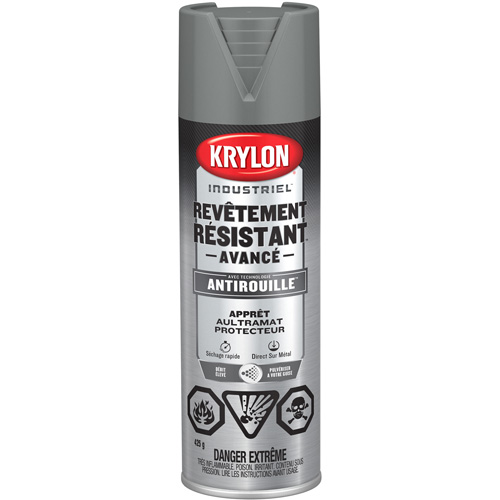 Tough Coat&reg; Advanced Paint with Rust Barrier Technology, Grey Primer, Ultra-Flat, 425 g, Aerosol Can Superchem Industries