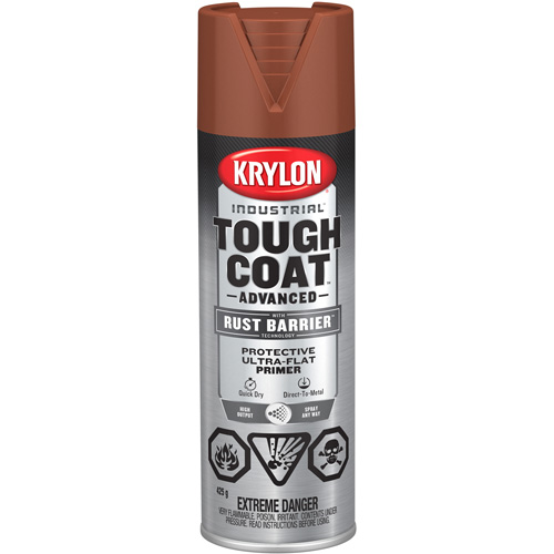 Peinture Tough Coat avec technologie Rust Barrier, Appr&ecirc;t oxyde rouge, Ultra-mat, 425 g, Canette a&eacute;rosol Superchem Industries