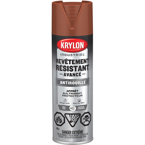 Peinture Tough Coat avec technologie Rust Barrier, Appr&ecirc;t oxyde rouge, Ultra-mat, 425 g, Canette a&eacute;rosol Superchem Industries