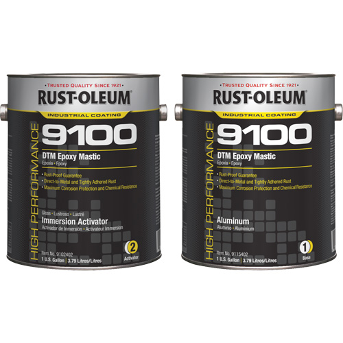 9100 System DTM Epoxy Mastic Base & Activator Kit, Aluminum, Gallon Superchem Industries