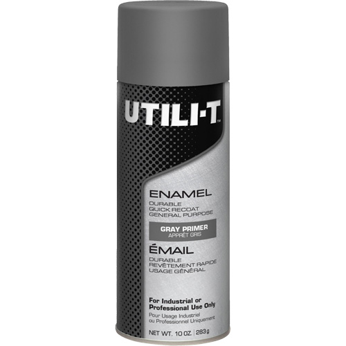 UTILI-T General Purpose Enamel Spray Paint, Grey Primer, 10 oz./283 g, Aerosol Can Superchem Industries