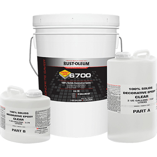&eacute;poxy d&eacute;coratif 100 % de solides 6700, 3 gal., &eacute;poxy, Tr&egrave;s brillant, Transparent Superchem Industries