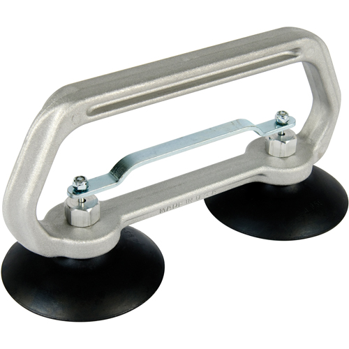 Vacuum Cups - Heavy-Duty Double Cup, 50 lbs. Capacity, 4", Pull-bar, 10" Handle Length Superchem Industries