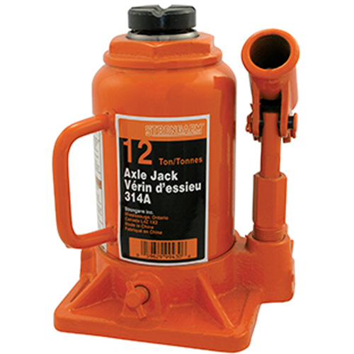314A Bottle Jack, 12 tons, Manual Hydraulic, 13" Raised Height Superchem Industries