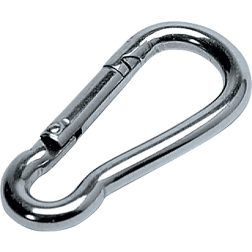 Mousqueton en acier inoxydable, 200 lb (0,1 tonne) Charge d'utilisation max., 1/8" Taille, 1/4" Oeil Superchem Industries