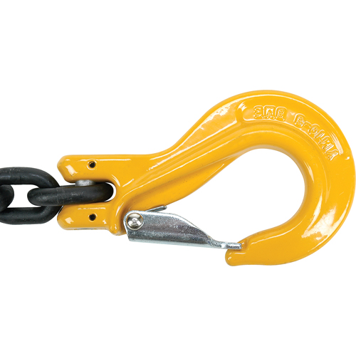 Chain Slings, 80 Chain, Double Legs, Oblong & Grab Hooks, 3/8" x 8' Superchem Industries