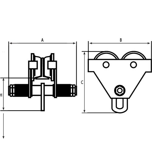 Adjustable Trolleys, 1000 lbs. (0.5 tons) Superchem Industries