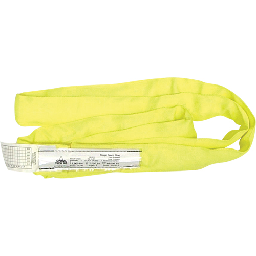 Slinger Polyester Round Sling, Yellow, 1" W x 12' L, 9000 lbs. Vertical Load Superchem Industries