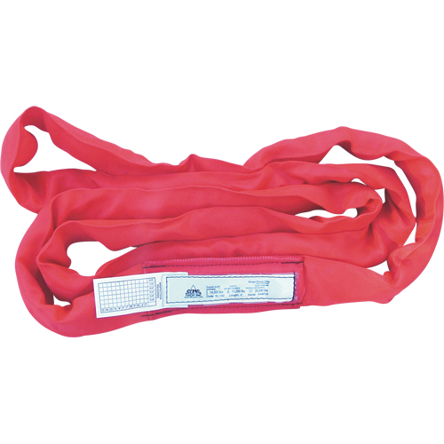 Round Slings, Red, 3" W x 6' L, 14000 lbs. Vertical Load Superchem Industries
