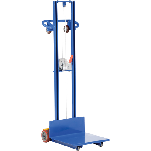 Platform Lift Stacker, Hand Winch Operated, 400 lbs. Capacity, 58" Max Lift Superchem Industries