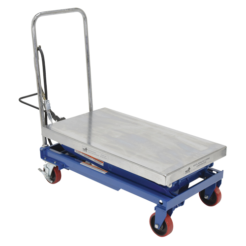 Table &eacute;l&eacute;vatrice &agrave; ciseaux hydraulique pneumatique, Acier, 35-1/2" lo x 20" la, Cap. 800 lb Superchem Industries