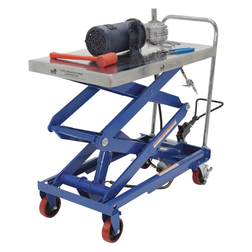 Table &eacute;l&eacute;vatrice &agrave; ciseaux hydraulique pneumatique, Acier, 35-1/2" lo x 20" la, Cap. 800 lb Superchem Industries