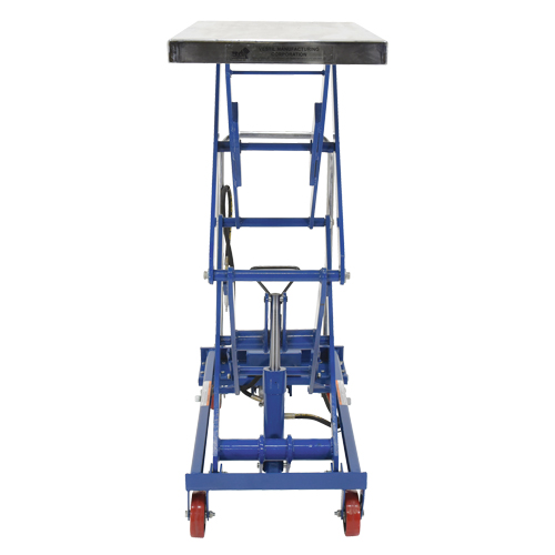 Table &eacute;l&eacute;vatrice &agrave; ciseaux hydraulique pneumatique, Acier, 35-1/2" lo x 20" la, Cap. 800 lb Superchem Industries