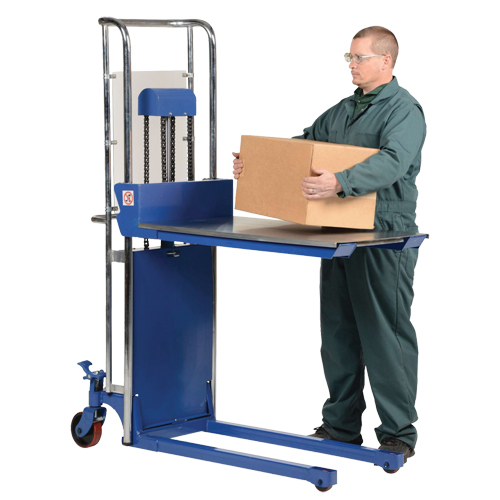 Hefti-Lift Load Stacker, Foot Pump Operated, 300 lbs. Capacity, 59" Max Lift Superchem Industries