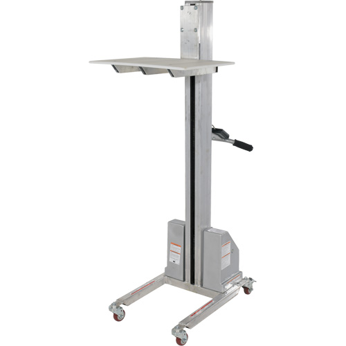 Quick Lift Stacker, Electric Operated, 175 lbs. Capacity, 57" Max Lift Superchem Industries