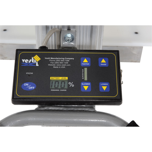 Quick Lift Stacker, Electric Operated, 175 lbs. Capacity, 57" Max Lift Superchem Industries