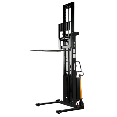 Fork Lift Stacker, Electric Operated, 2000 lbs. Capacity, 150" Max Lift Superchem Industries