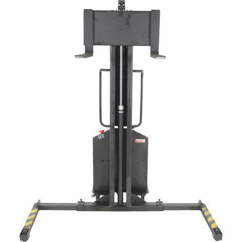Narrow Mast Powered Lift Stacker, Electric Operated, 1000 lbs. Capacity, 63" Max Lift Superchem Industries