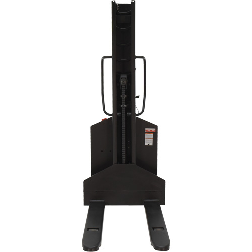 Narrow Mast Powered Lift Stacker, Electric Operated, 1000 lbs. Capacity, 63" Max Lift Superchem Industries