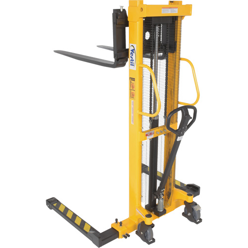 Manual Hydraulic Stacker, Hand Pump Operated, 2000 lbs. Capacity, 63" Max Lift Superchem Industries